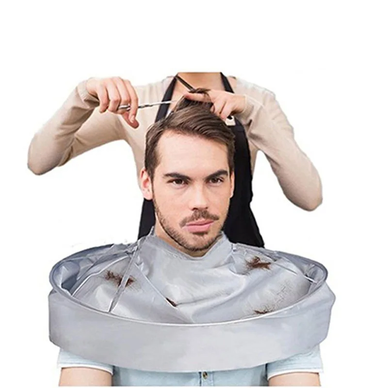 

Hair Cutting Cape Umbrella Cape Salon Barber for Adult Barber Salon and Home Stylists Use Hairdressing Kit (Adult Silvery)