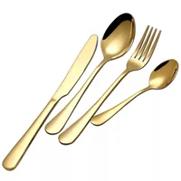 

wedding gold cutlery set spoons forks knives stainless steel gold flatware set gold silverware