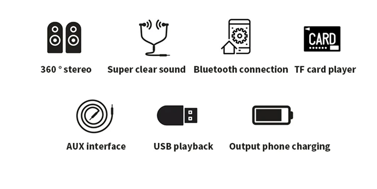 2020 High power portable outdoor wireless bluetooth speaker with TF music player - ANKUX.COM