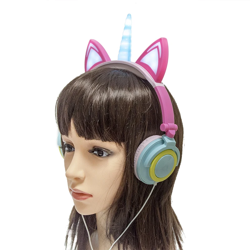

Girl Light up Unicorn pink Headphones for Kids