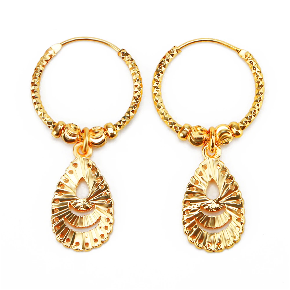 

Jinxiuxing 24 Karat Gold Hoop Earrings Trendy Small Gold Beaded Hoop Earring Ball Hoop Earrings for Women, Golden