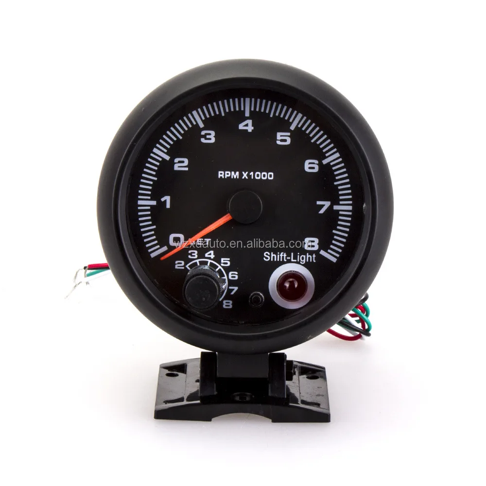 3.75'' Universal Tachometer Gauge Tacho Meter 7 Color Led Shift Light 0