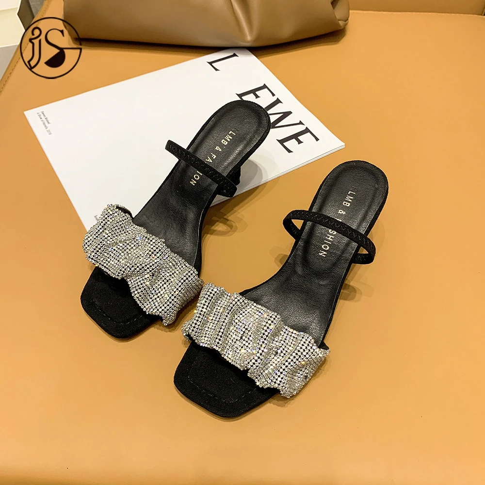 

2021 fashion High heels sandals dazzling casual slides light weight height increasing slippers