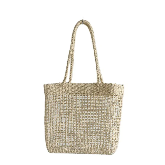 

Wholesale Natural Straw Handbags Designer Beach Tote Woven Casual Shopping Bag for Women, Customizable