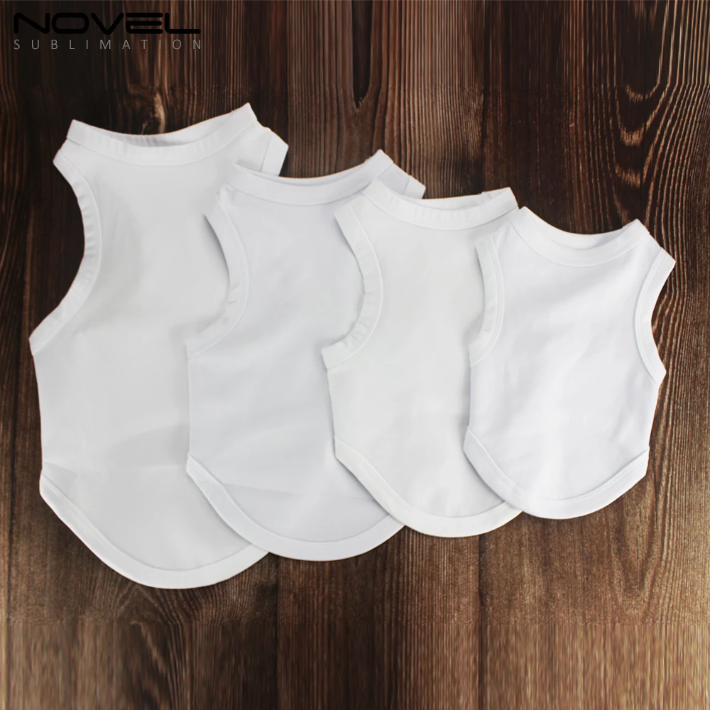 

High Quality Sublimation Blank Polyester Pet Clothes With Size S.M.L.XL, White