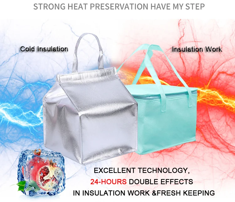 Accept  Logo Custom Cooler Bag Portable Large Non-Woven Insulated Lunch Cake Thermal Cooler Bag