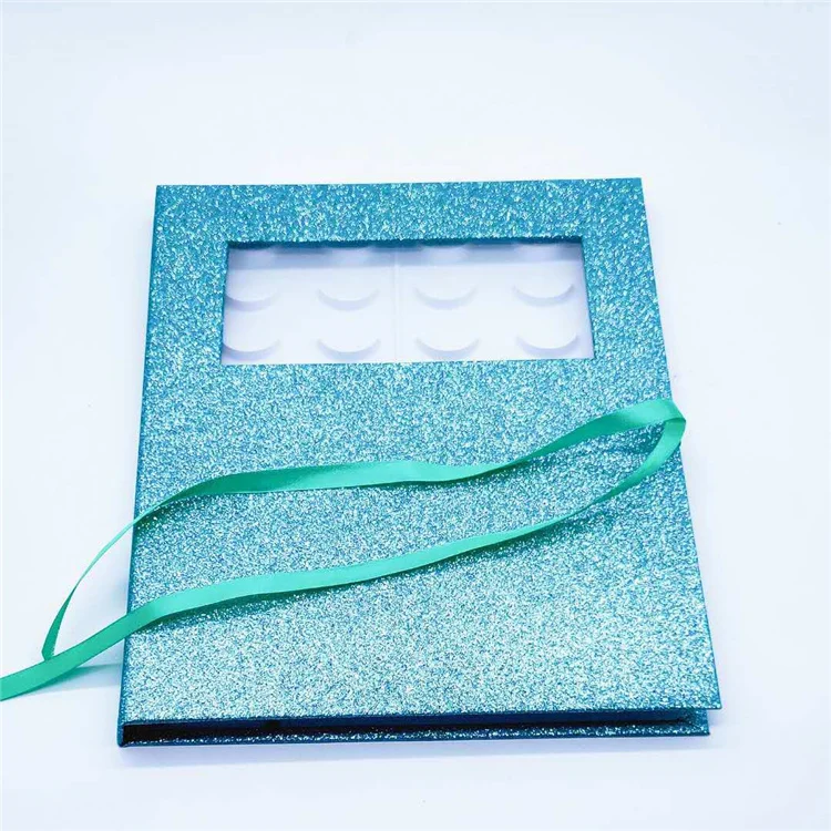 

high quality empty eyelash book 16 in 1 green false eye lashes book trays, Like pic or customized