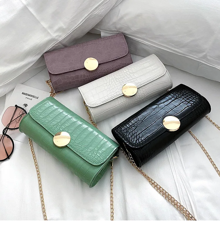 

Luxury designer crocodile pattern chain underarm sling handbags and purses bags for women shoulder bag for female, As picture