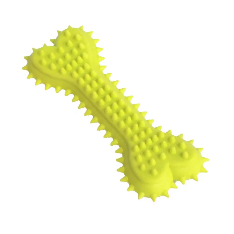 

Wholesale Biting Resistant Soft Rubber Bone Shaped Interactive Dog Toy