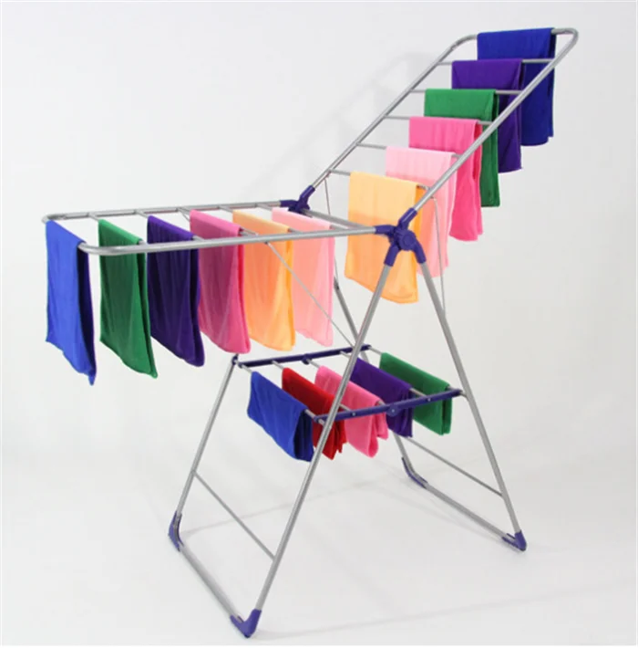 Metal Folding Drying Rack,Xframe Design Heavy Duty Gullwing Drying Racks For Indoor Home Use