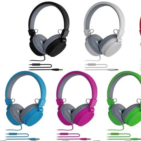 

wired fashionable kid headphones headsets with mic 3.5mm over ear headband style