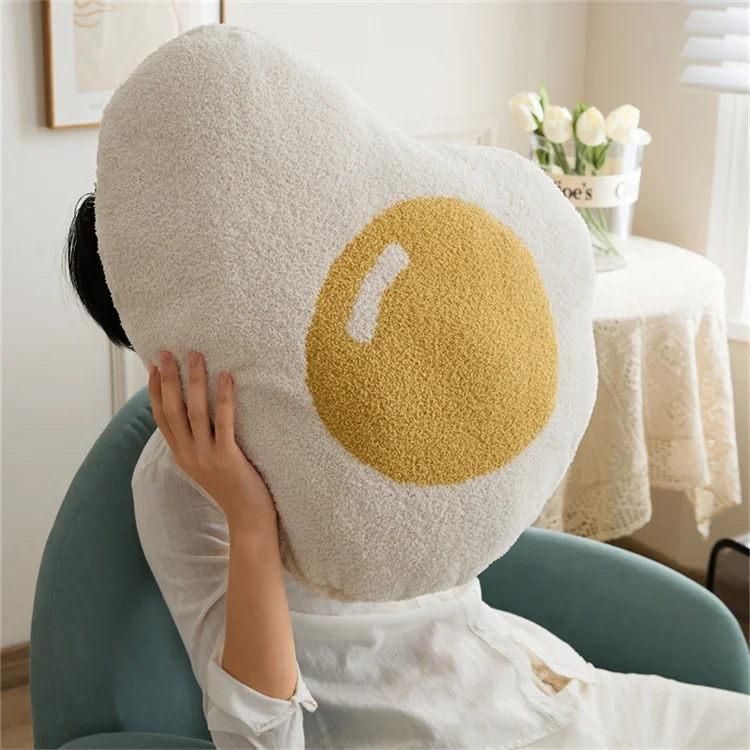 

Lovely soft warm comfortable 100% polyester knitted fried egg pillow microfiber for home decor PPD