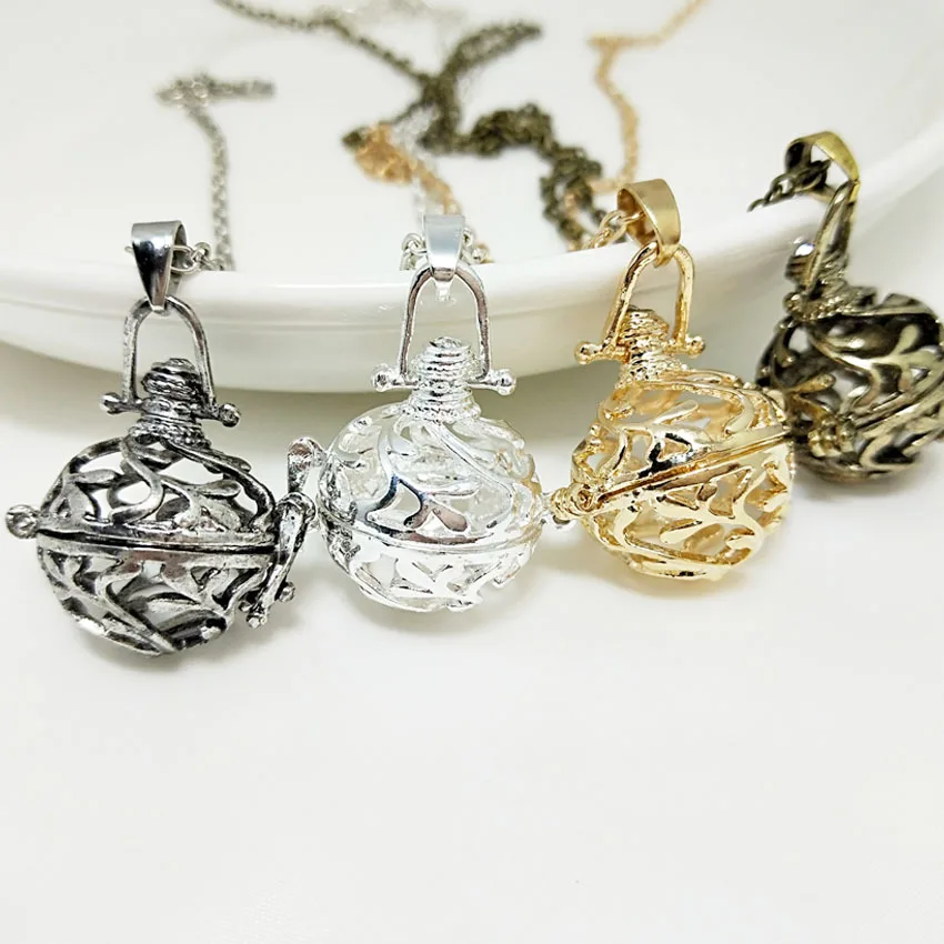 

Silver Pregnancy Musical Chime Pendant chain necklace Locket for bola bead diffuser necklace