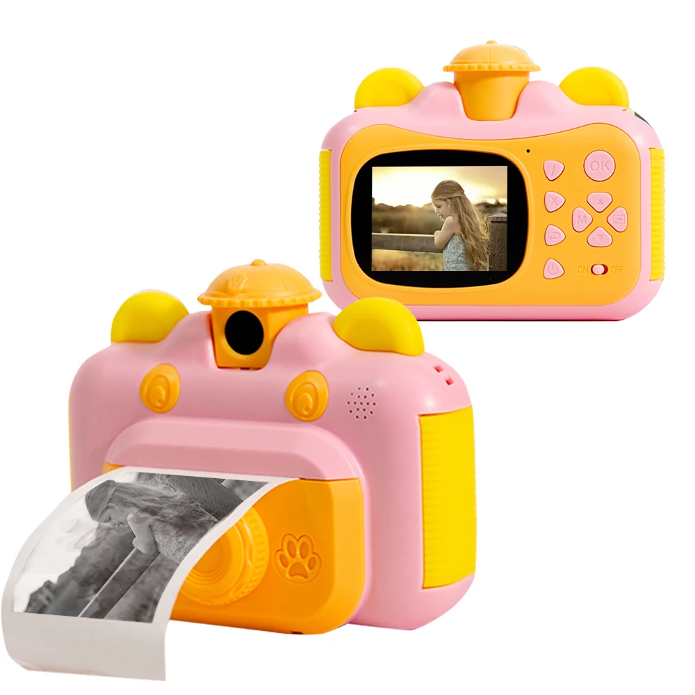 

Hot Sale Children Camera Instant Print Camera For Kids 1080P HD With Thermal Photo Paper Toys For Birthday Gifts Education Kids, Pink, blue. green