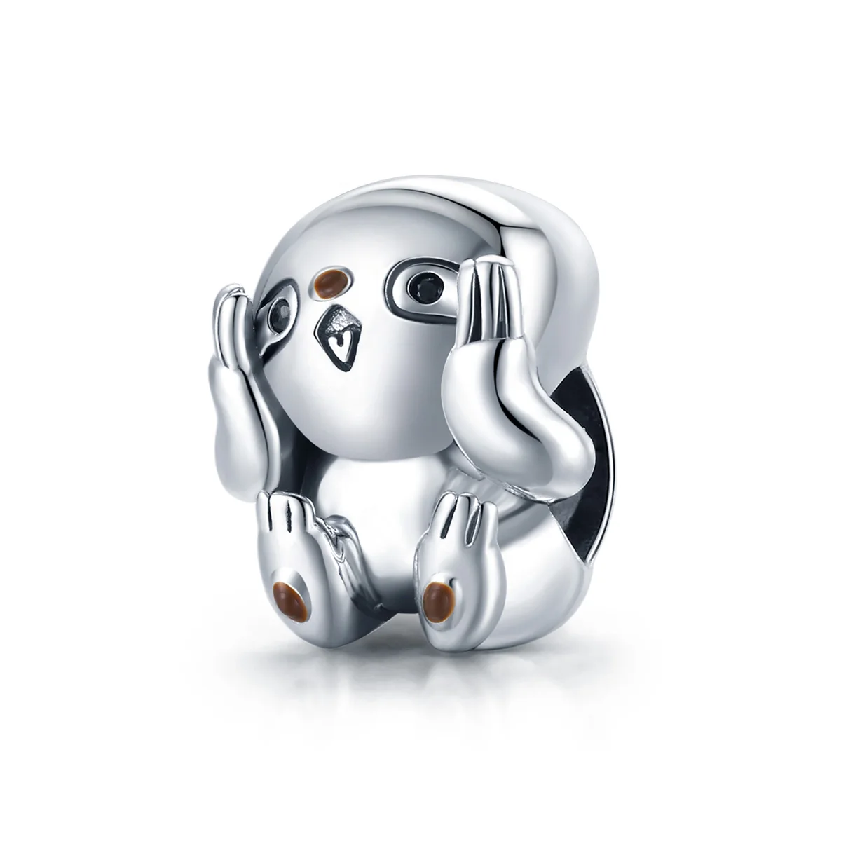 

SCC1698 real 925 sterling silver cute sloth animal charm jewelry