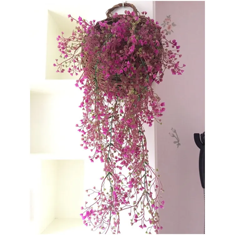 

ceiling decoration artificial hanging fern ivy plants jungle leaves Flower wall green, Purple, green, yellow and white