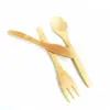 Custom Camping Travel Biodegradable Take Out Food Disposable Bamboo Cutlery Set