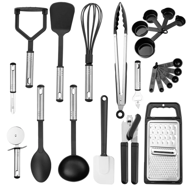 

Yangjiang factory Kitchen Utensil Set o 23 Nylon Cooking Utensils Kitchen Gadgets Cookware Set