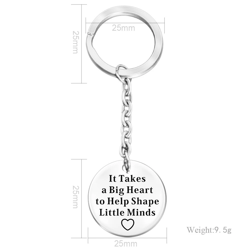 

Innovative gift jewelry keychain simple stainless steel round keychain with letter engraving