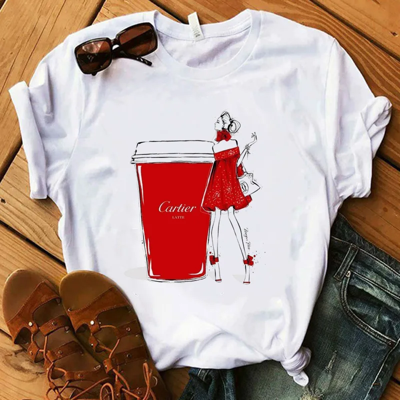 

verano con estampado camiseta de mujer