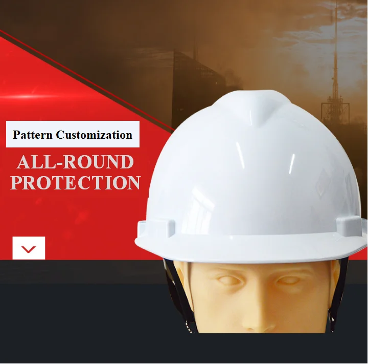 
V-shaped HDPE Safety Helmet Thickened Plastic Electrical Insulation Heat Resistance Chemical Corrosion Resistance 