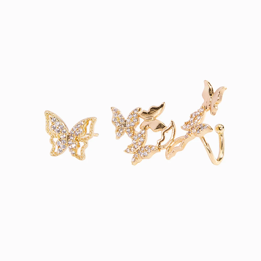 

2021 trend colored glaze women's fashion Butterfly Earrings six stars