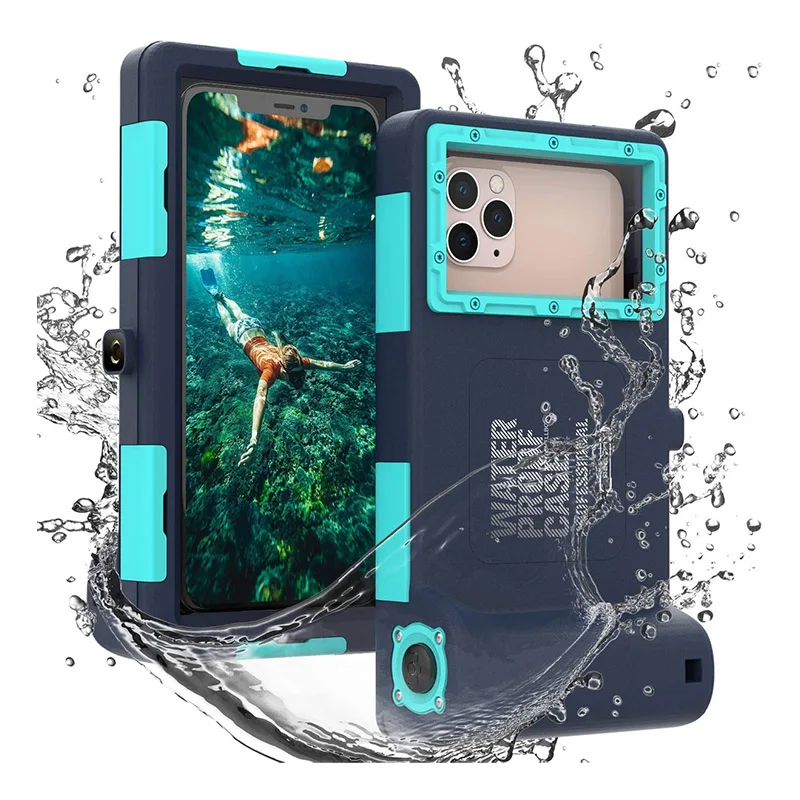 

amazon waterproof phone cover 6.7 inch diving phone case, Blue