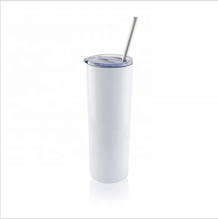 

2021 new product hot sale sublimation stainless steel skinny tumblers 20 oz coffee cup insulated white water cup, Customized color