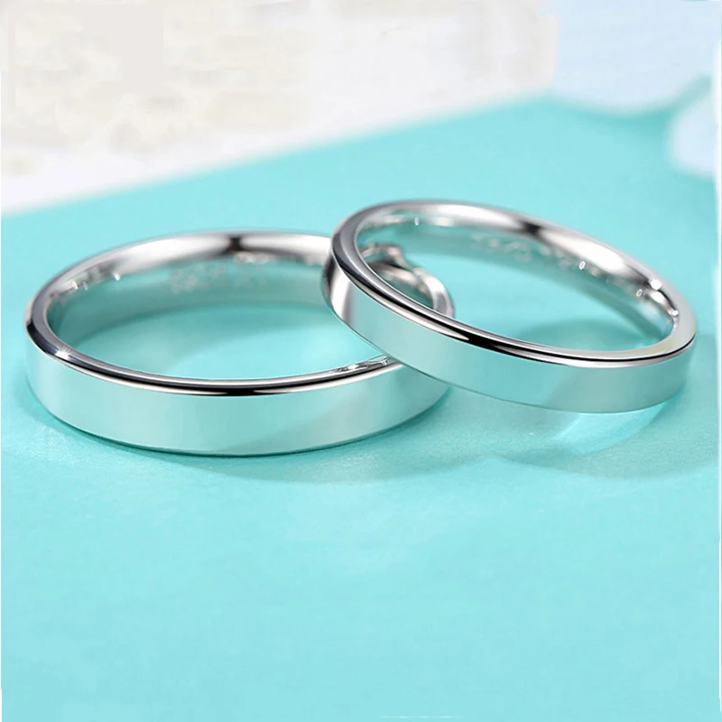 

RINNTIN Classic style korean jewellery S925 sterling silver men women couple engagement wedding rings