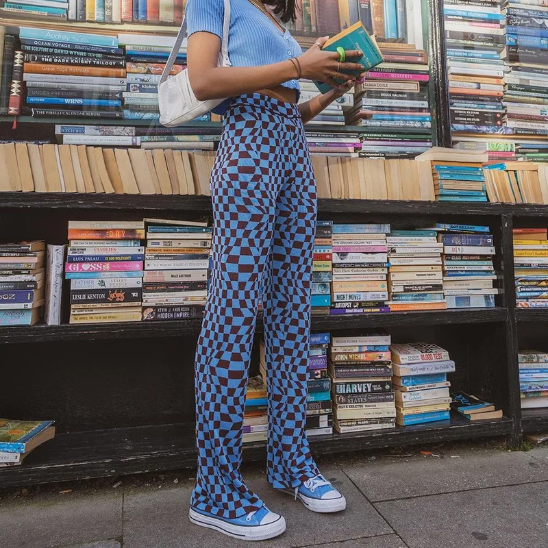 

Y2K Zebra Print Straight Pants Women Harajuku Baggy High Waist Casual Vintage Korean Style Streetwear Female 2021