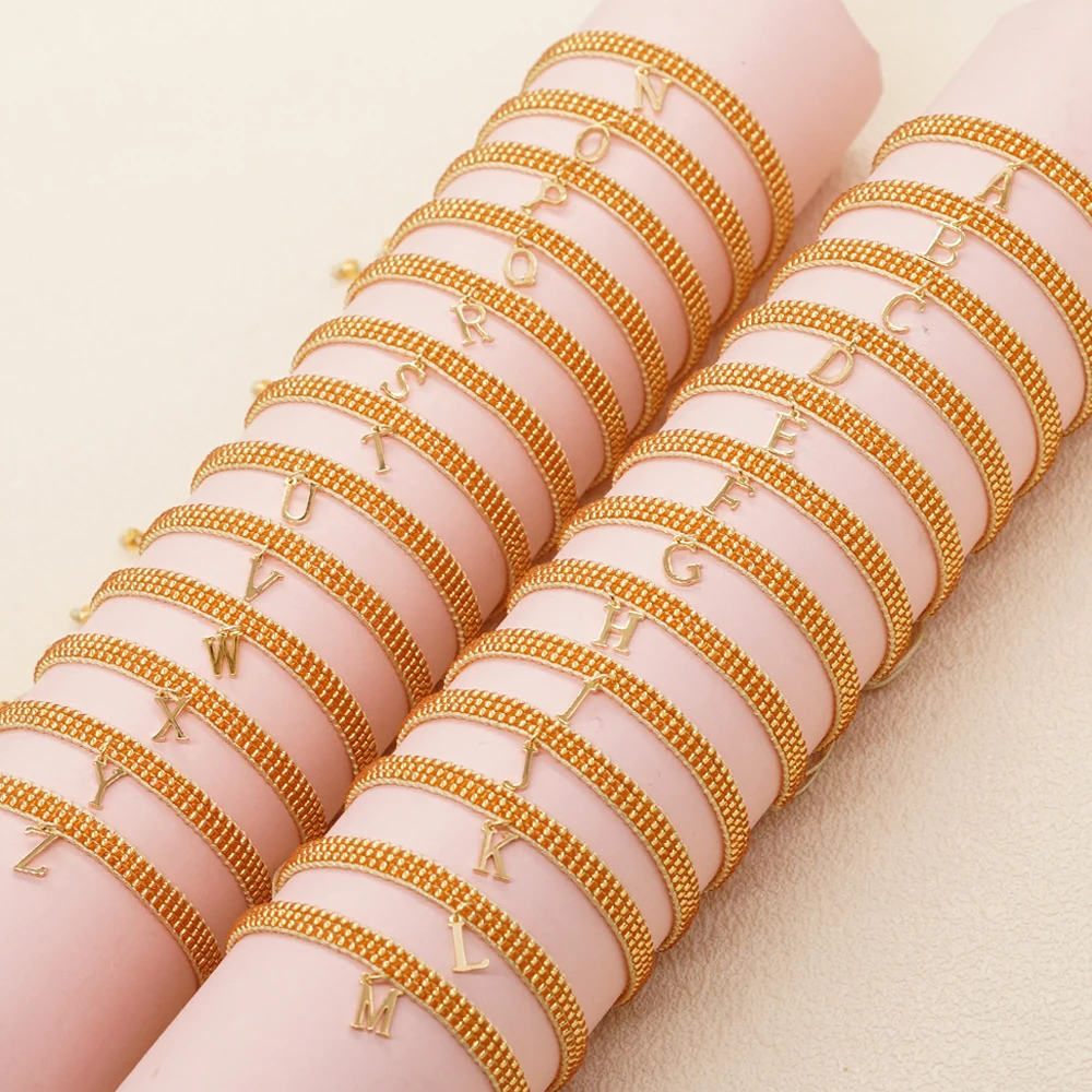 

Go2boho Minimalist Braided Golden Tiny Seed Jewelry 2024 New 26 Letters Stack Boho Handmade Beaded Bracelets for Women Men