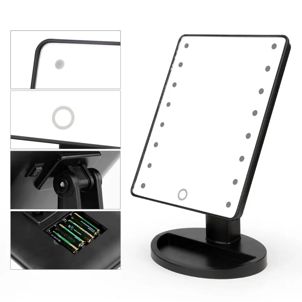 

Popular led makeup mirror New style makeup mirror with light Led Private label, White black red blue (also oem)