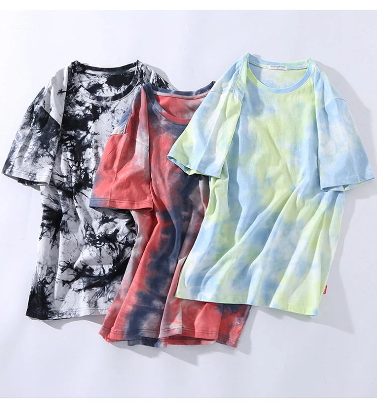 

Wholesale Hip Hop 100%Cotton Unisex XXXL Plus Size Men Tie Dye T Shirt Casual