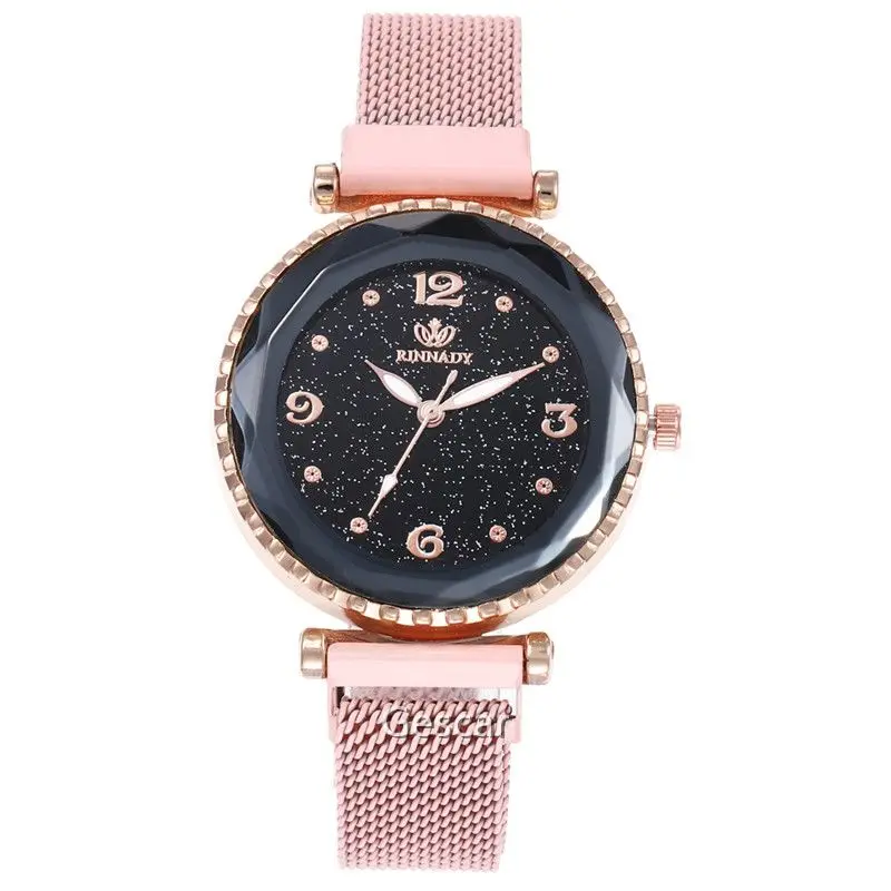 

Starry Sky Ladies Mesh Belt Magnetic Wrist Watch Wholesale Factory Price Women Magnetic Strap Dress Watch Fashionable