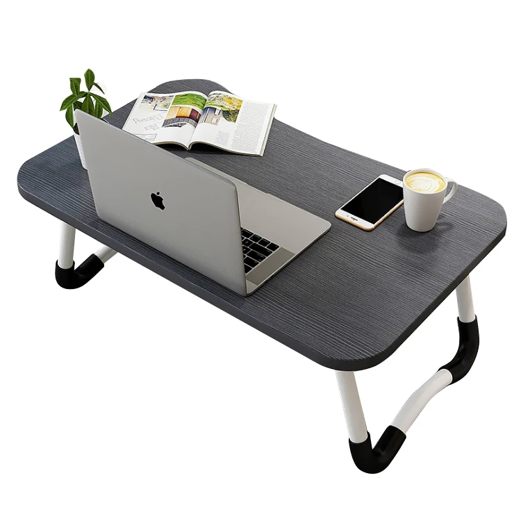 
MDF portable folding laptop table wood folding computer desk on the bed 