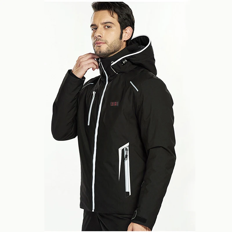 
Sportswear Hooded Heated Ski Jacket Mens Clothing Ski & Snow Wear 