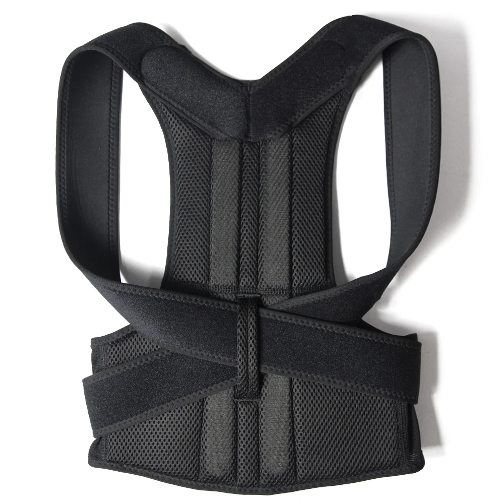 

Adjustable Back Spine Posture Corrector Adult Humpback Pain Back Support Brace Shoulder Belt Posture Correction, Black
