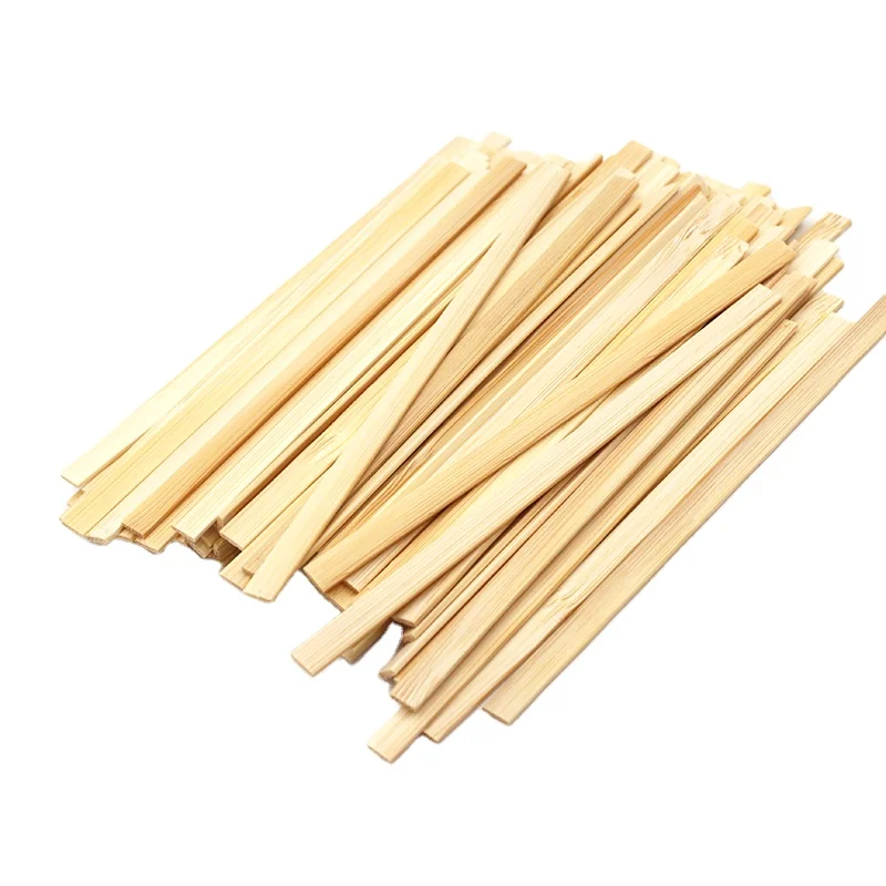 

Natural Flat Disposable Long Bamboo Stirrer 9cm Coffee Stir Sticks, Natural color