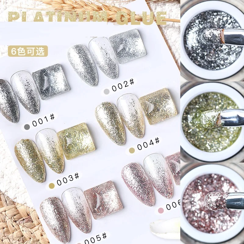 

1 jar disco gel holographics nail art glitter laser UV gel polish diamond Shining Sequins Gel Polish, Blue