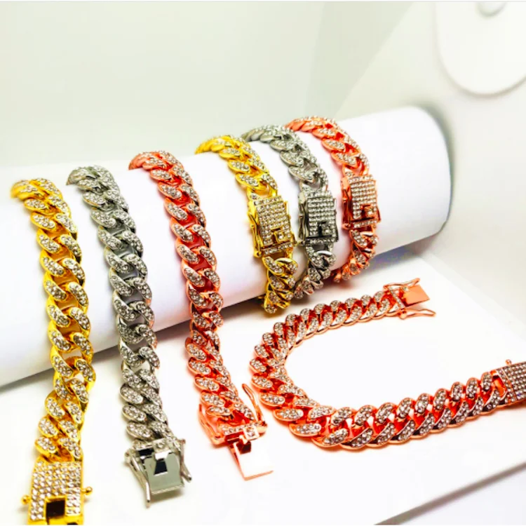 

cubic zirconia hip hop necklace chunky chain tarnish free necklace cuban link Unisex zircon necklace