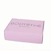 Pink background with costom logo printing corrugated paper package carton