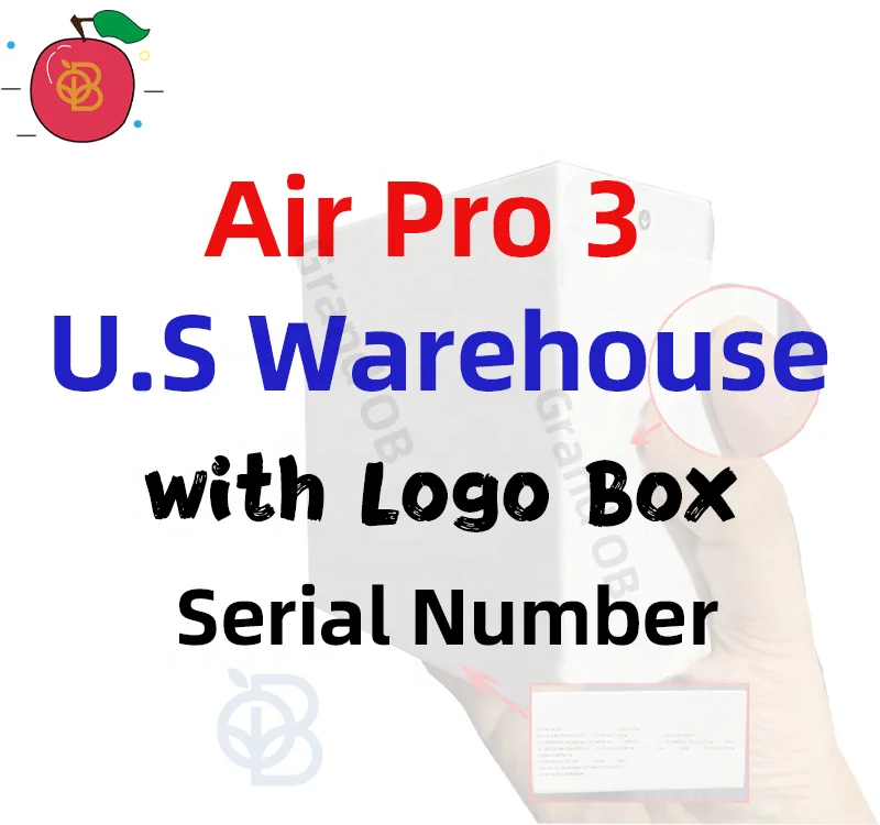 

Hot Selling Original Logo GPS Rename Air 2 Air 3 Gen 2 Jl Airoha Air Pro 3 TWS Earphone Wireless Earbuds, White