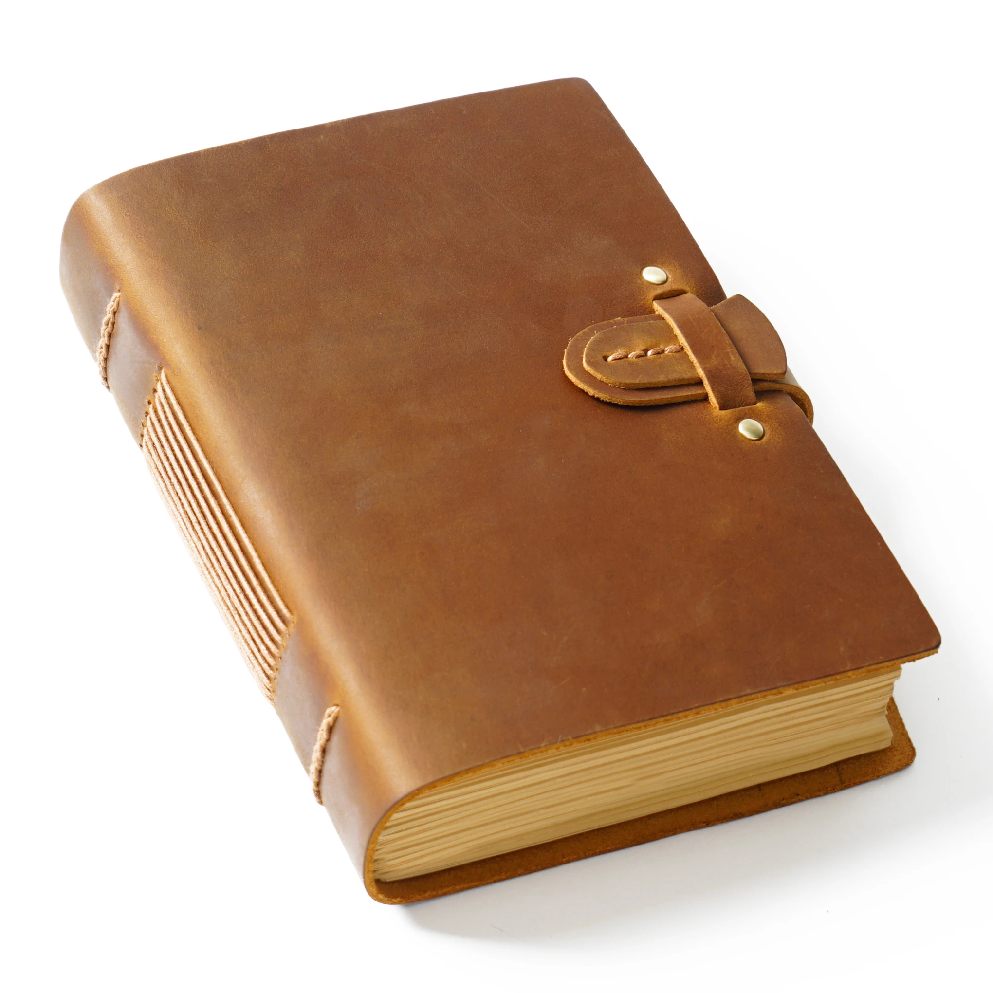 AIGUONIU A5 Genuine Leather Notepad Neutral Vintage Cowhide Hardcover Retro Gift Creative Women/Men Sketchbook Diary Wholesale