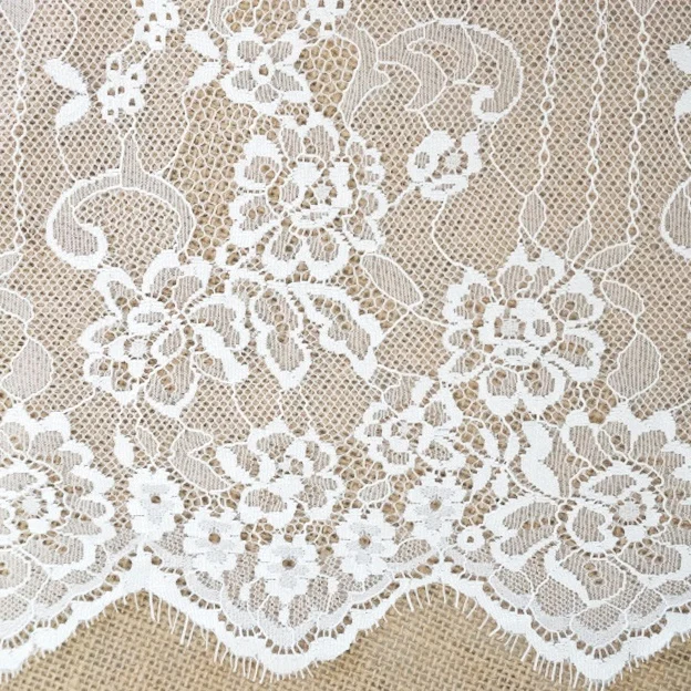 

Fascinating floral eyelash lace sheer mesh fabric for wedding dresses, Accept customized color