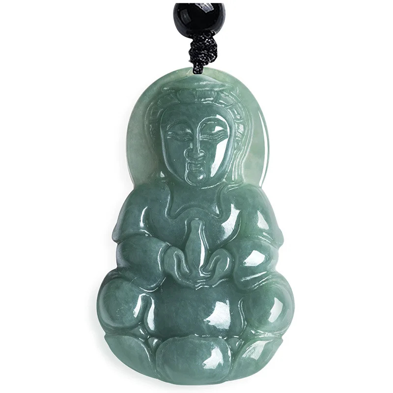 

Certified Grade A Myanmar Jade Burmese Natural Jade Medium Oil Green Guanyin Buddha Pendant Ice Pendant Men And Women Wholesale