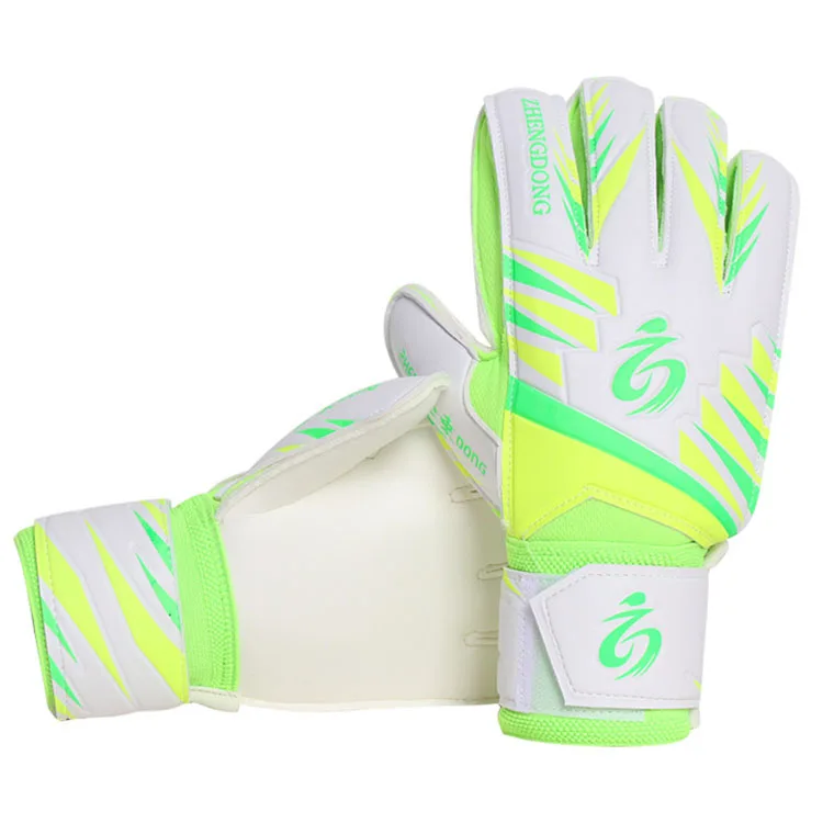 

PU Thickness Football Soccer Goalkeeper Gloves, Blue/orange/pink/gree