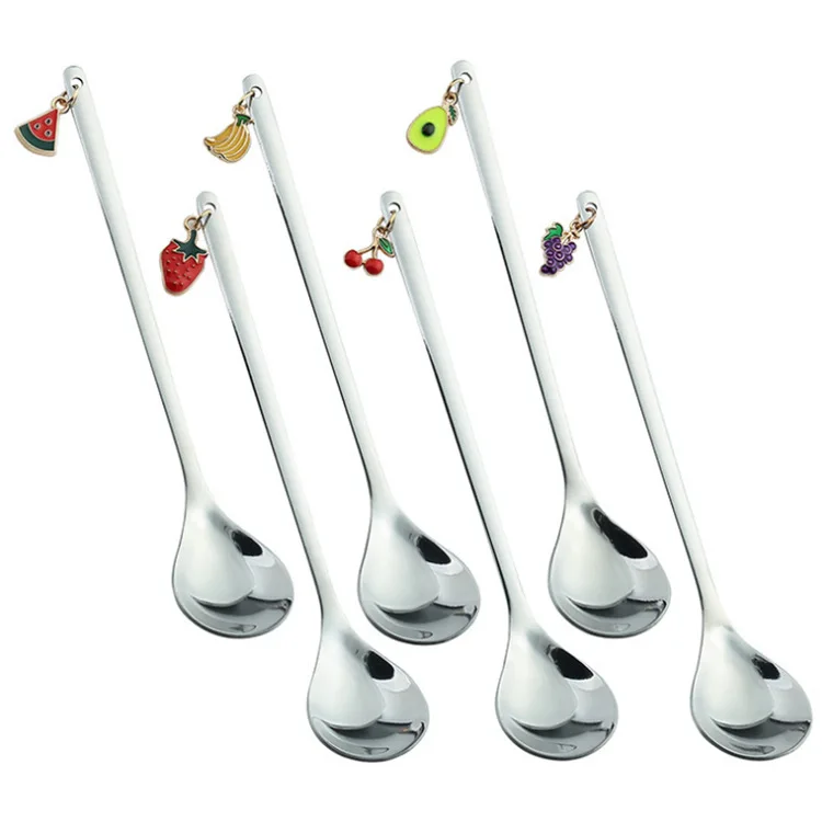 

Silver stainless steel 410 variety of fruit pendant spoon stirring spoon coffee spoon