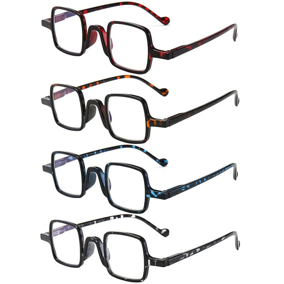 fashion custom logo print fashion plastic square classic reader women men reading glasses