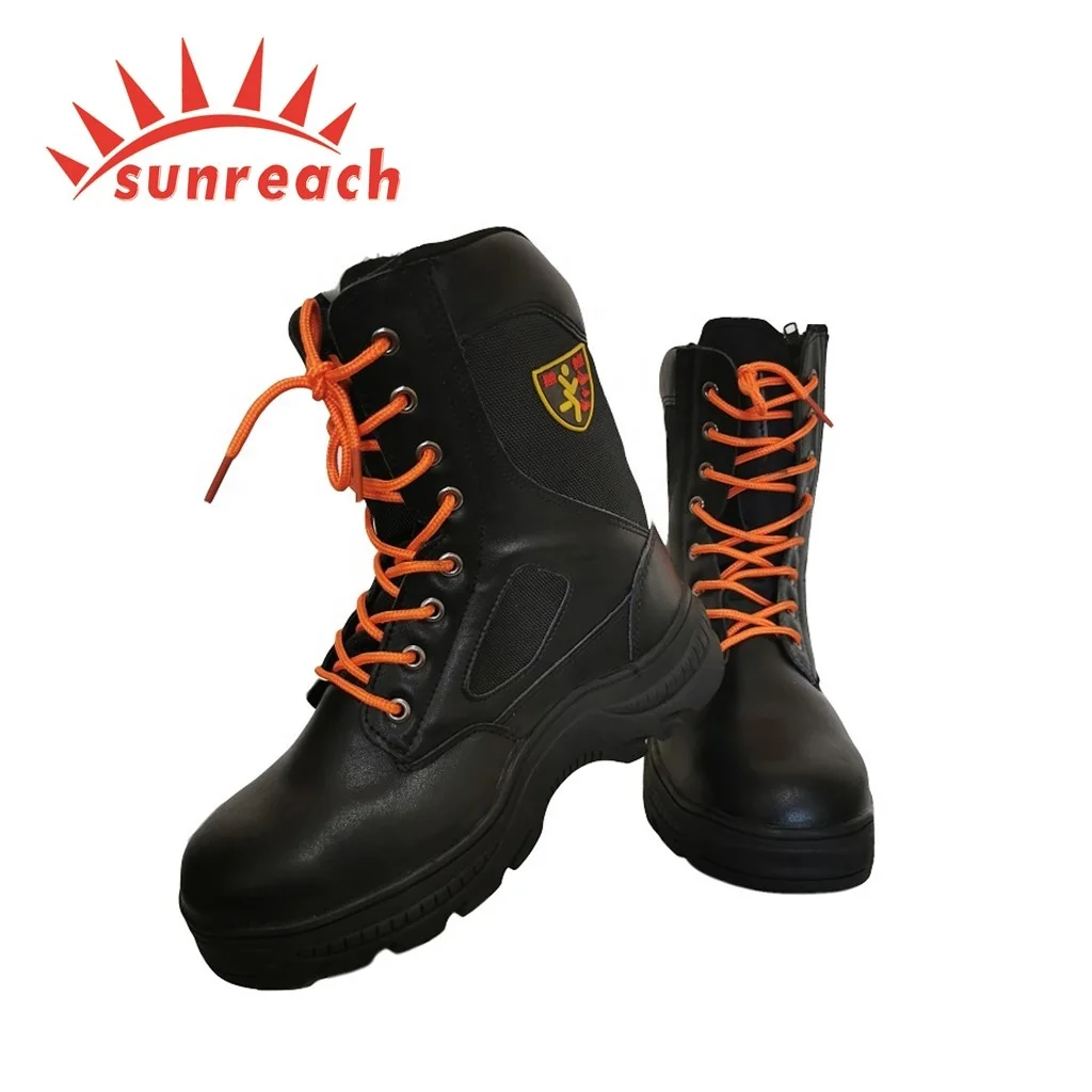 
Anti Slip Fire Fighting Leather Protection Rescue Safety Boots  (62426597324)
