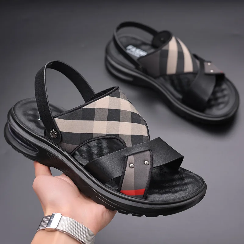 

High Quality Summer Leather Beach Sandals New Style Outdoor Shoes Casual Slippers for Men